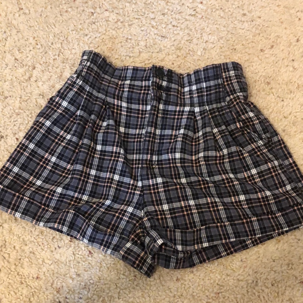 Plaid mom shorts